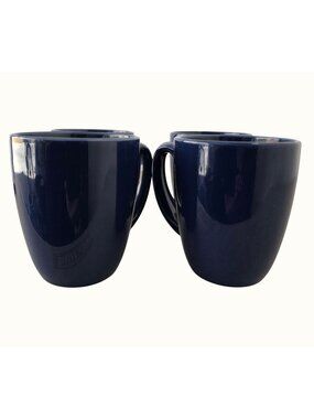 Corelle Coordinates 90s/00s Cobalt Blue Stoneware Coffee Mugs Set of 4 10 oz Cup